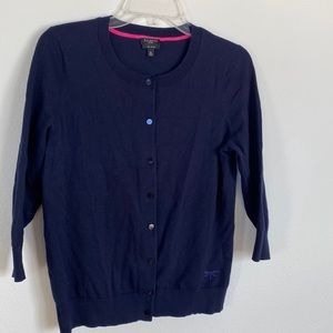Talbots M navy cardigan